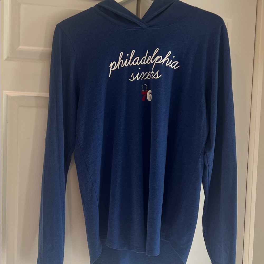 Philadelphia 76ers long sleeve hooded tee shirt